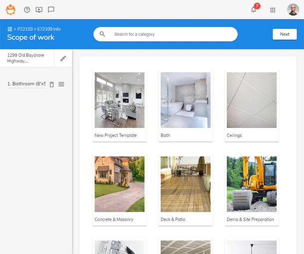 screenshot of 247PRO Estimator